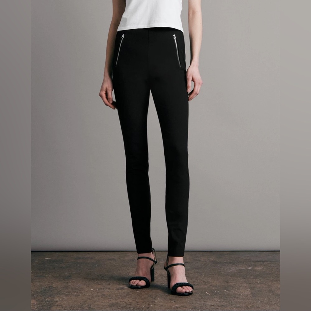 [rag & bone] simone sport cotton ankle zip stretch skinny pant black 2